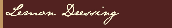 lemon dressing